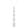 Thumbnail Image 1 of Pear-Shaped Lab-Grown Diamond Graduated Drop Necklace 2 ct tw 14K White Gold 18"