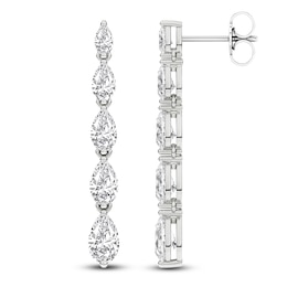 Pear-Shaped Lab-Grown Diamond Graduated Drop Earrings 2 ct tw 14K White Gold