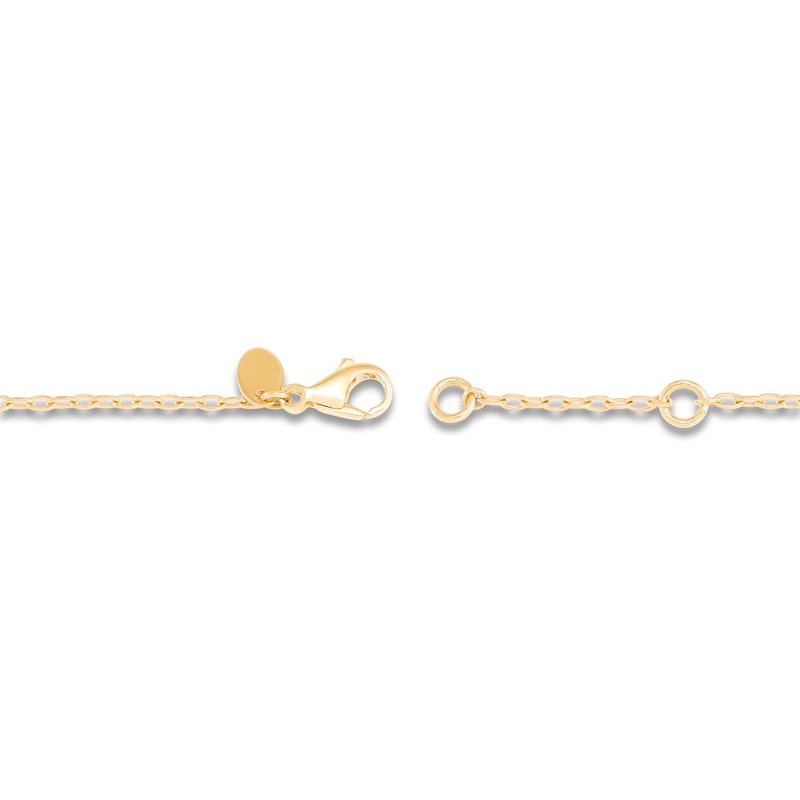 Main Image 2 of Italia D'Oro Satin-Finish Flower Station Bracelet 14K Yellow Gold 7.75"