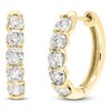 Thumbnail Image 2 of Brilliant Moments Diamond Five-Stone Hoop Earrings 3 ct tw 14K Yellow Gold