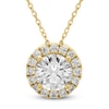 Thumbnail Image 1 of Brilliant Moments Diamond Halo Necklace 2 ct tw 14K Yellow Gold 18"
