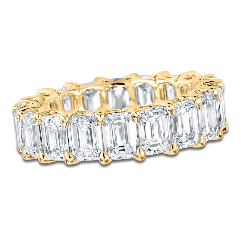 Main Image 1 of Certified Emerald-Cut Diamond Eternity Band 7-5/8 - 9-5/8 ct tw 14K Yellow Gold