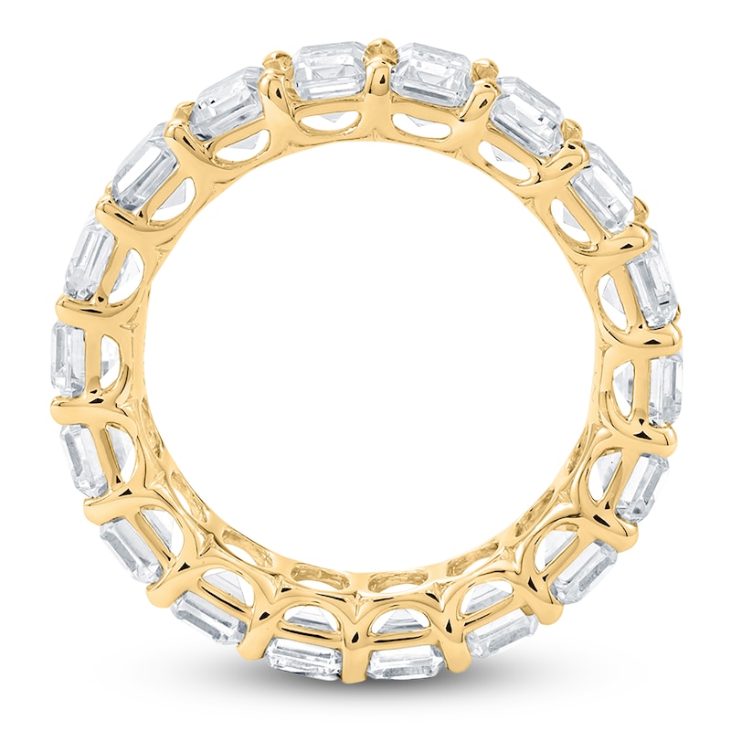 Main Image 2 of Certified Emerald-Cut Diamond Eternity Band 7-5/8 - 9-5/8 ct tw 14K Yellow Gold