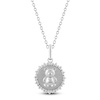 Thumbnail Image 1 of Diamond Teddy Bear Medallion Necklace 1/4 ct tw Sterling Silver 18"