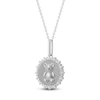 Thumbnail Image 2 of Diamond Teddy Bear Medallion Necklace 1/4 ct tw Sterling Silver 18"