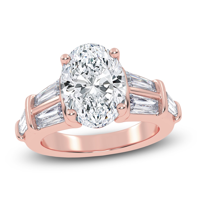 Main Image 1 of Oval-Cut Created By Jared Studio Lab-Grown Diamond Engagement Ring 4-1/2 ct tw 14K Rose Gold