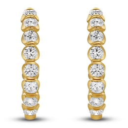 Diamond Inside-Out Hoop Earrings 2 ct tw 14K Yellow Gold