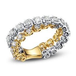 Matinee by A Link Diamond Abbracci Crossover Ring 1-3/4 ct tw 18K Two-Tone Gold