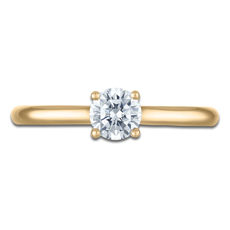 Main Image 3 of Round-Cut Lab-Grown Diamond Solitaire Plus Engagement Ring 1/2 ct tw 18K Yellow Gold (VS2/F)