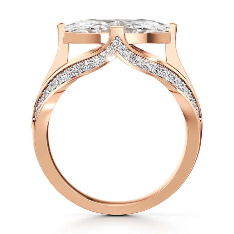 Main Image 2 of J'Lure Lab-Grown Diamond Moval Old-Cut Engagement Ring 2-3/8 ct tw 18K Rose Gold