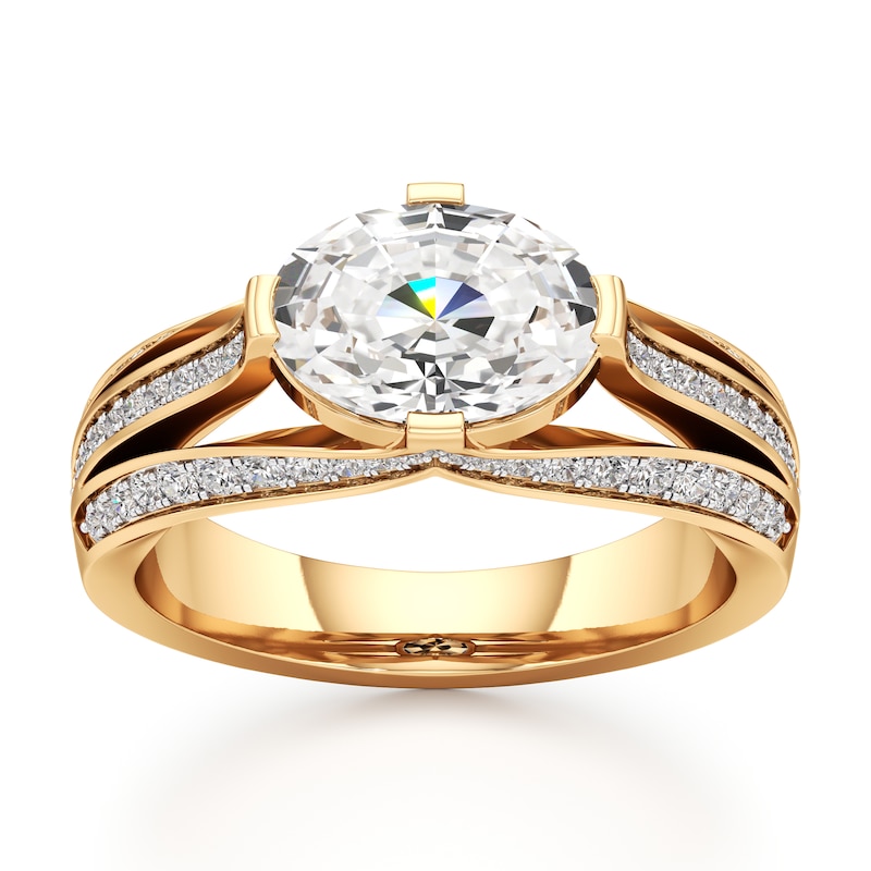 Main Image 1 of J'Lure Lab-Grown Diamond Oval Step-Cut Engagement Ring 2-3/8 ct tw 18K Yellow Gold