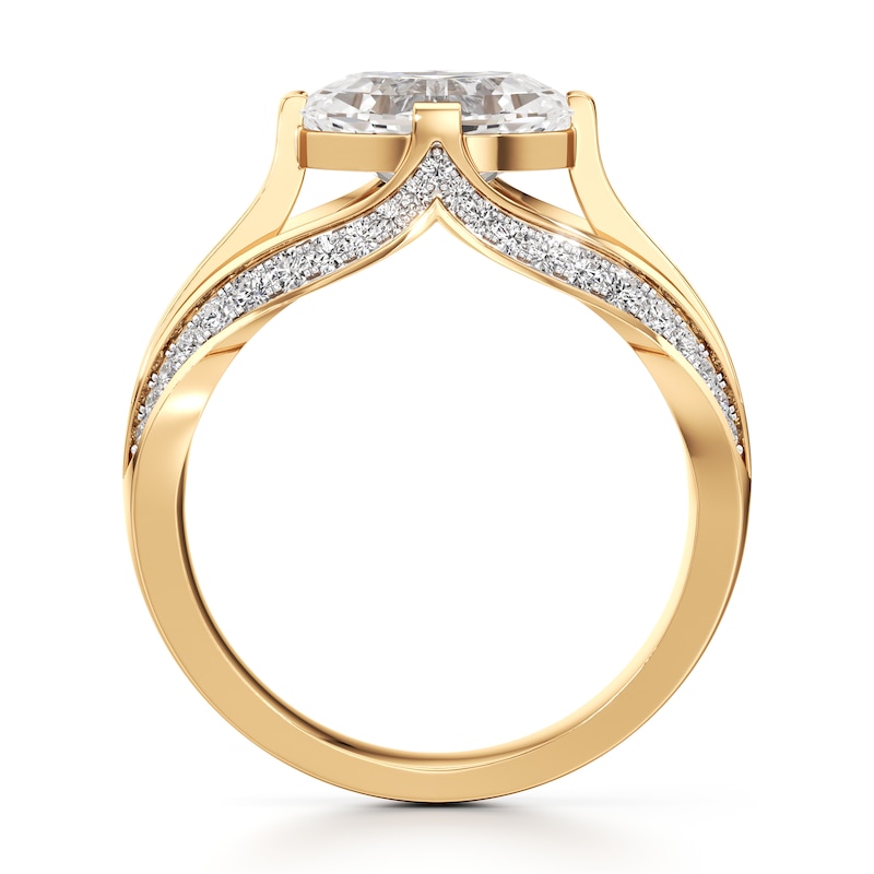 Main Image 2 of J'Lure Lab-Grown Diamond Oval Step-Cut Engagement Ring 2-3/8 ct tw 18K Yellow Gold
