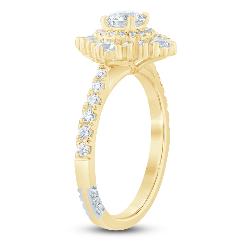Main Image 2 of Pnina Tornai Round-Cut Diamond Halo Engagement Ring 1-1/8 ct tw 14K Yellow Gold