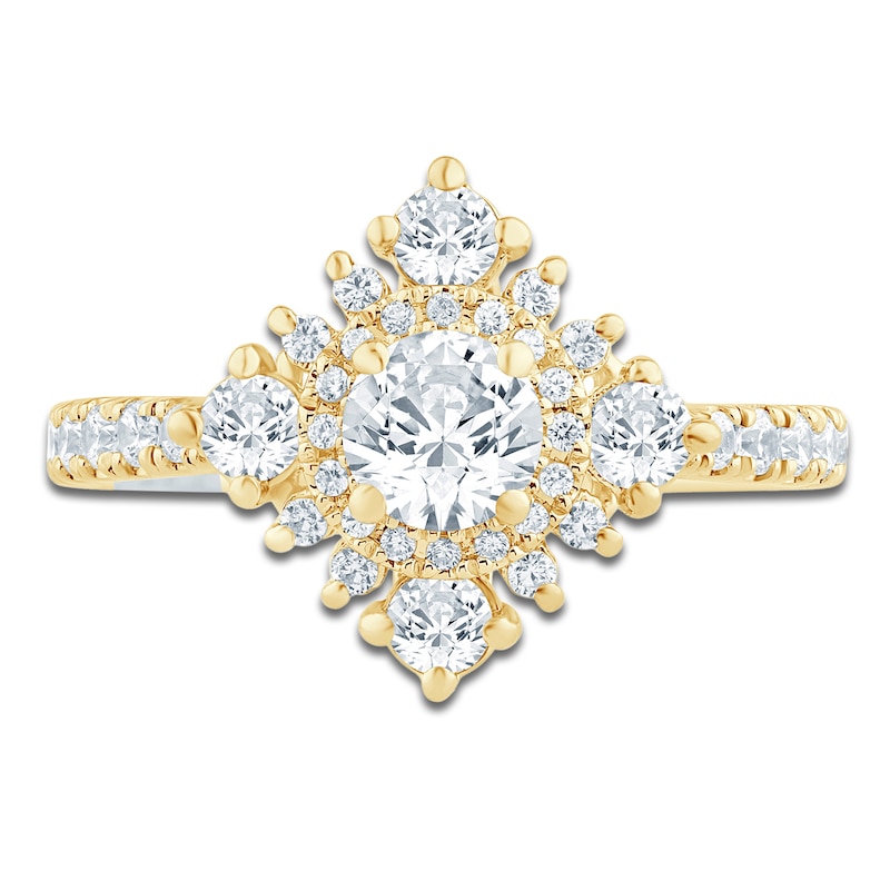 Main Image 3 of Pnina Tornai Round-Cut Diamond Halo Engagement Ring 1-1/8 ct tw 14K Yellow Gold