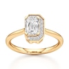Thumbnail Image 1 of J'Lure Imperial-Emerald Step-Cut Lab-Grown Diamond Half-Halo Engagement Ring 1 ct tw 18K Yellow Gold