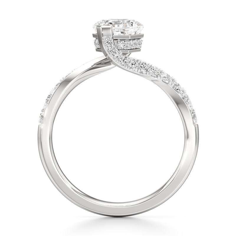 Main Image 2 of J'Lure Hexagon Brilliant-Cut Lab-Grown Diamond Bypass Engagement Ring 1-3/8 ct tw 18K White Gold
