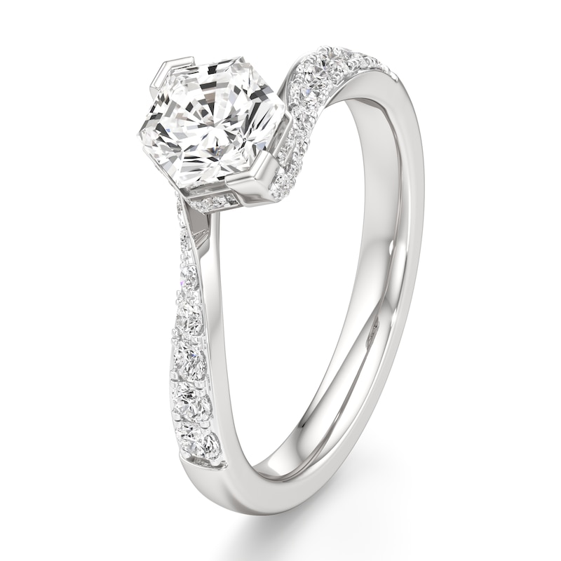 Main Image 4 of J'Lure Hexagon Brilliant-Cut Lab-Grown Diamond Bypass Engagement Ring 1-3/8 ct tw 18K White Gold