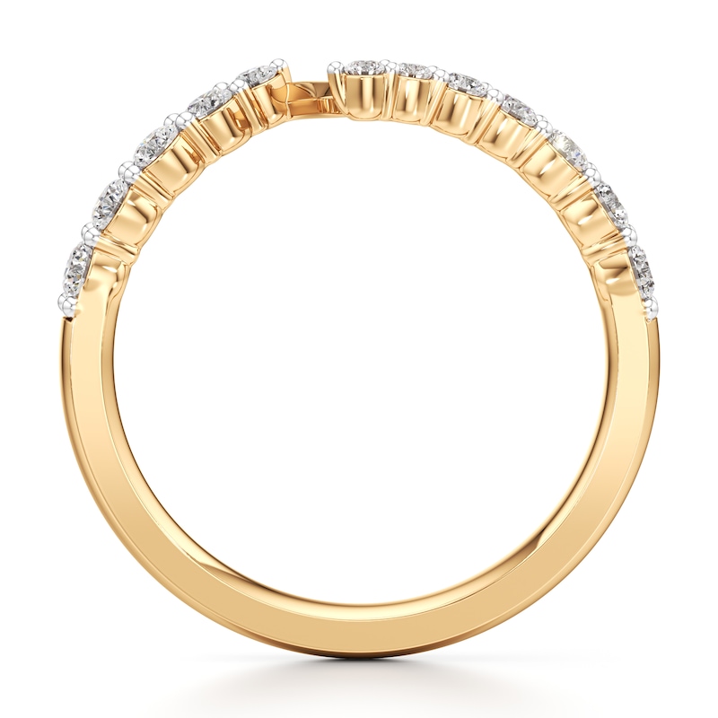 Main Image 2 of J'Lure Lab-Grown Diamond Contour Wedding Band 3/8 ct tw 18K Yellow Gold