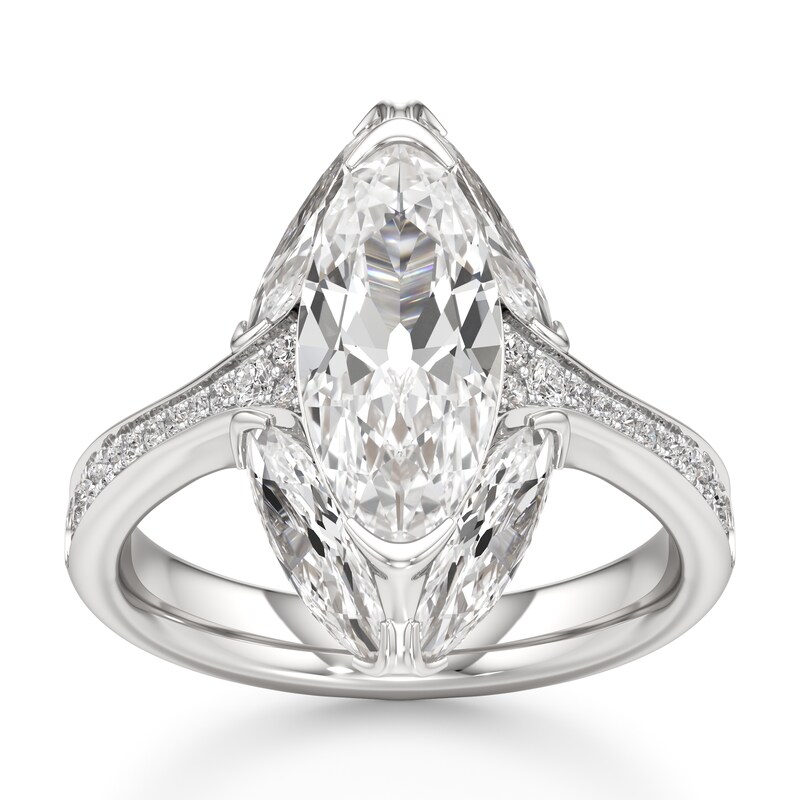 Main Image 1 of J'Lure Moval Old-Cut Lab-Grown Diamond Engagement Ring 4-1/5 ct tw 18K White Gold