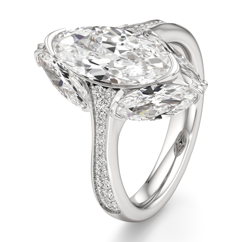 Main Image 4 of J'Lure Moval Old-Cut Lab-Grown Diamond Engagement Ring 4-1/5 ct tw 18K White Gold