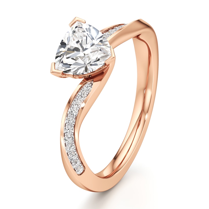 Main Image 4 of J'Lure Trillion Curved Brilliant-Cut Lab-Grown Diamond Bypass Engagement Ring 1-1/8 ct tw 18K Rose Gold