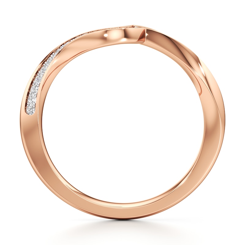 Main Image 2 of J'Lure Lab-Grown Diamond Contour Wedding Band 1/6 ct tw 18K Rose Gold
