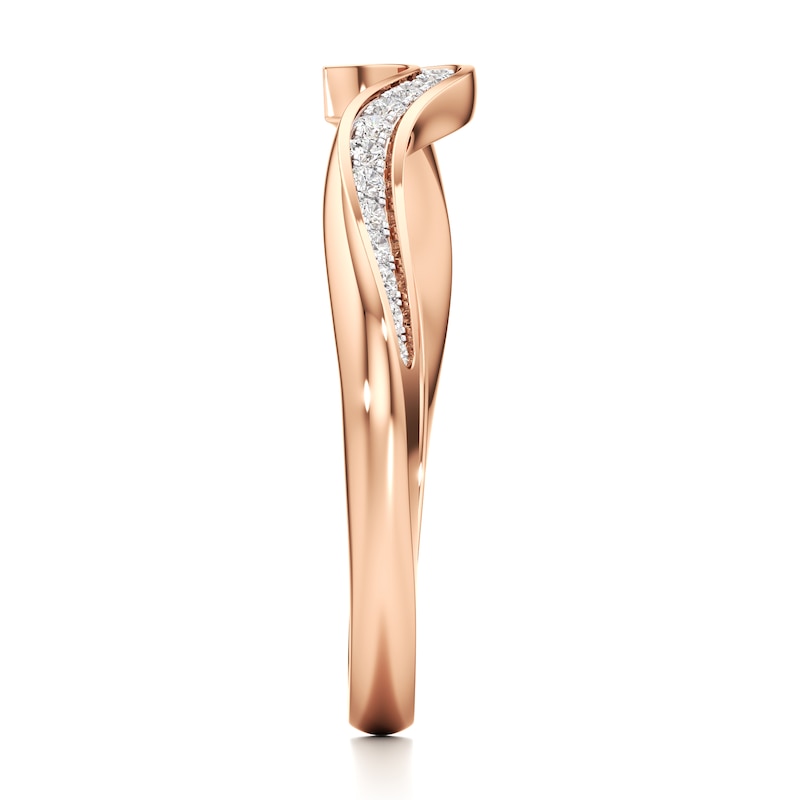 Main Image 3 of J'Lure Lab-Grown Diamond Contour Wedding Band 1/6 ct tw 18K Rose Gold