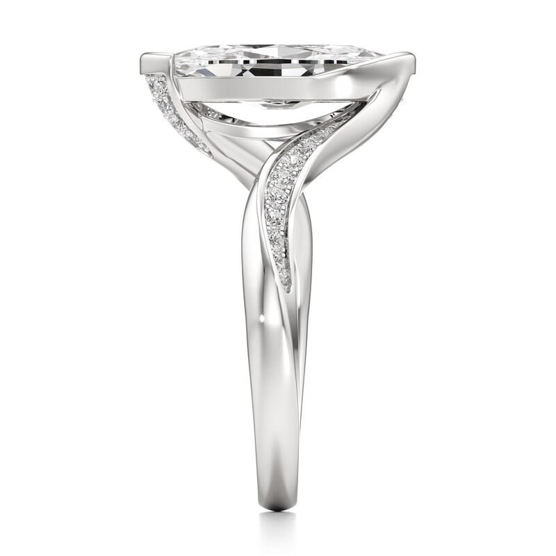 Main Image 3 of J'Lure Moval Old-Cut Lab-Grown Diamond Bypass Engagement Ring 2-1/5 ct tw 18K White Gold