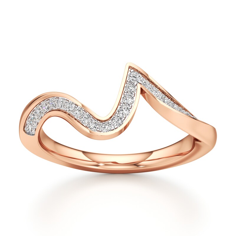 Main Image 1 of J'Lure Lab-Grown Diamond Contour Wedding Band 1/5 ct tw 18K Rose Gold