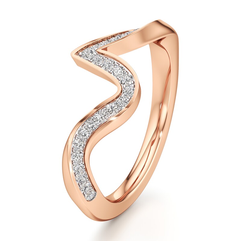 Main Image 4 of J'Lure Lab-Grown Diamond Contour Wedding Band 1/5 ct tw 18K Rose Gold