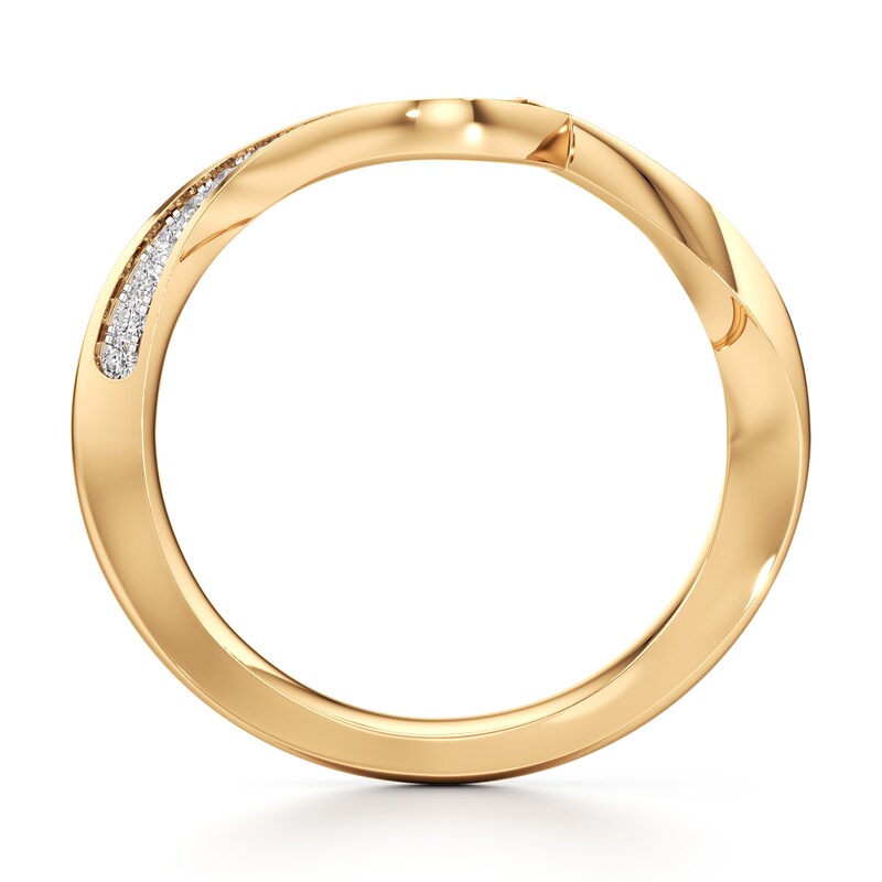 Main Image 2 of J'Lure Lab-Created Diamond Contour Wedding Band 1/5 ct tw 18K Yellow Gold