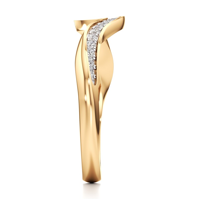 Main Image 3 of J'Lure Lab-Created Diamond Contour Wedding Band 1/5 ct tw 18K Yellow Gold