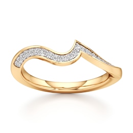 J'Lure Lab-Grown Diamond Contour Wedding Band 1/5 ct tw 18K Yellow Gold