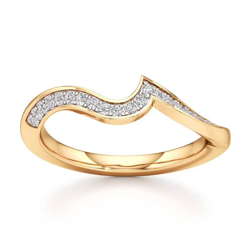Main Image 1 of J'Lure Lab-Grown Diamond Contour Wedding Band 1/5 ct tw 18K Yellow Gold
