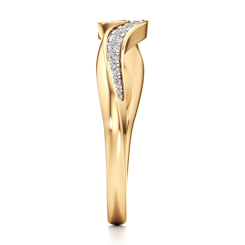 Main Image 3 of J'Lure Lab-Grown Diamond Contour Wedding Band 1/5 ct tw 18K Yellow Gold