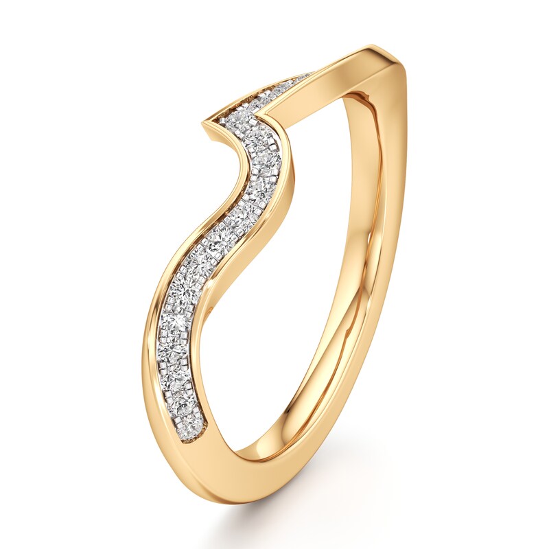 Main Image 4 of J'Lure Lab-Grown Diamond Contour Wedding Band 1/5 ct tw 18K Yellow Gold