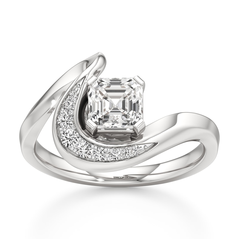 Main Image 1 of J'Lure Square-Emerald Step-Cut Lab-Grown Diamond Engagement Ring 1 ct tw 18K White Gold