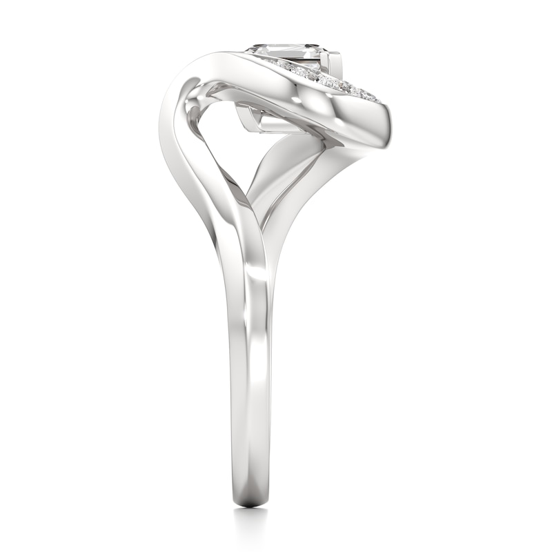 Main Image 3 of J'Lure Square-Emerald Step-Cut Lab-Grown Diamond Engagement Ring 1 ct tw 18K White Gold