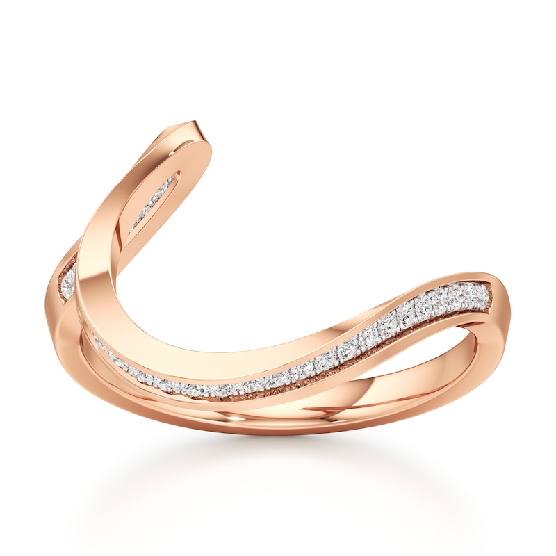 Main Image 1 of J'Lure Lab-Grown Diamond Contour Wedding Band 1/6 ct tw 18K Rose Gold