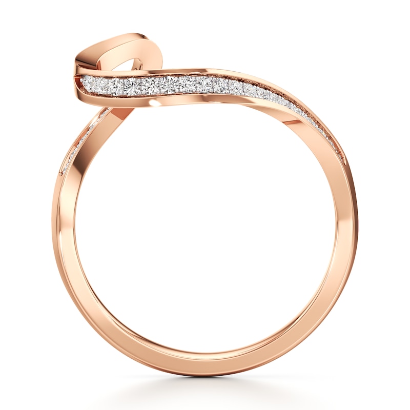 Main Image 2 of J'Lure Lab-Grown Diamond Contour Wedding Band 1/6 ct tw 18K Rose Gold