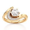 Thumbnail Image 1 of J'Lure Hexagon Step-Cut Lab-Created Diamond Engagement Ring 1 ct tw 18K Yellow Gold