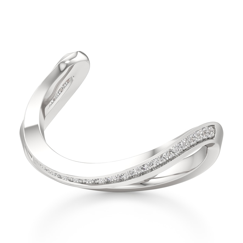 Main Image 1 of J'Lure Lab-Grown Diamond Contour Wedding Band 1/6 ct tw 18K White Gold