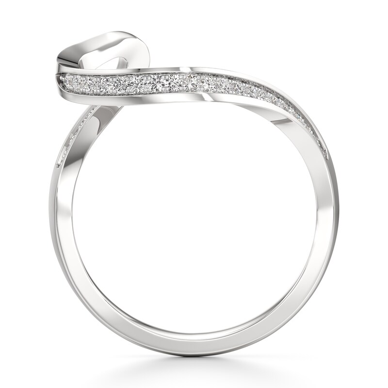Main Image 2 of J'Lure Lab-Grown Diamond Contour Wedding Band 1/6 ct tw 18K White Gold