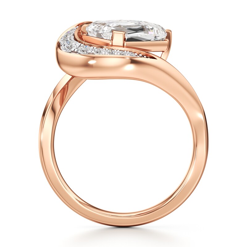 Main Image 2 of J'Lure Imperial-Emerald Step-Cut Lab-Grown Diamond Engagement Ring 3 ct tw 18K Rose Gold