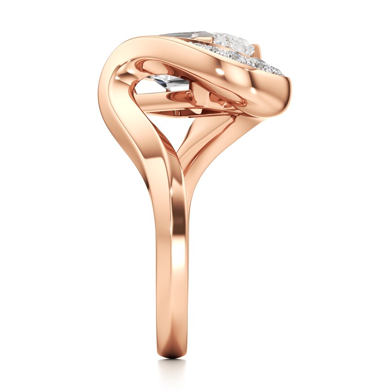Main Image 3 of J'Lure Imperial-Emerald Step-Cut Lab-Grown Diamond Engagement Ring 3 ct tw 18K Rose Gold