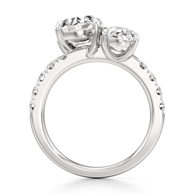 Main Image 2 of J'Lure Oval Step-Cut Two-Stone Lab-Grown Diamond Engagement Ring 4-5/8 ct tw 18K White Gold