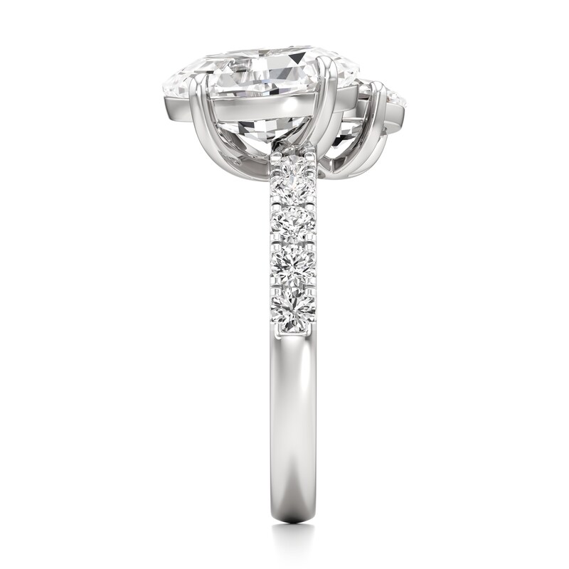 Main Image 3 of J'Lure Oval Step-Cut Two-Stone Lab-Grown Diamond Engagement Ring 4-5/8 ct tw 18K White Gold