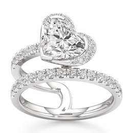 J'Lure Heart Brilliant-Cut Lab-Grown Diamond Spiral Engagement Ring 2-5/8 ct tw 18K White Gold