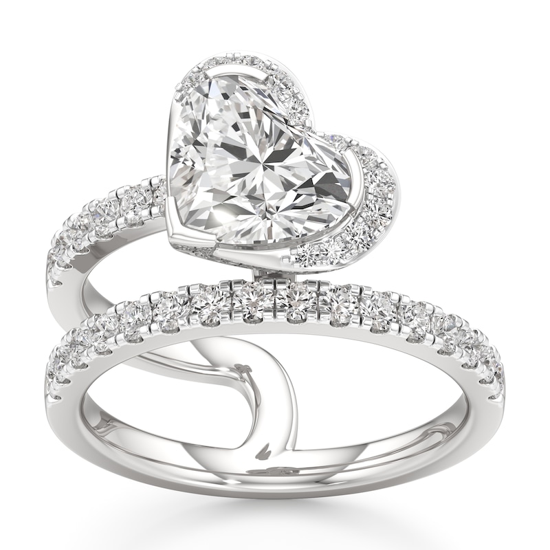 Main Image 1 of J'Lure Heart Brilliant-Cut Lab-Created Diamond Spiral Engagement Ring 2-5/8 ct tw 18K White Gold