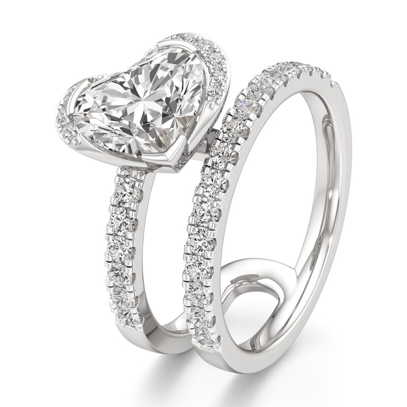 Main Image 4 of J'Lure Heart Brilliant-Cut Lab-Created Diamond Spiral Engagement Ring 2-5/8 ct tw 18K White Gold